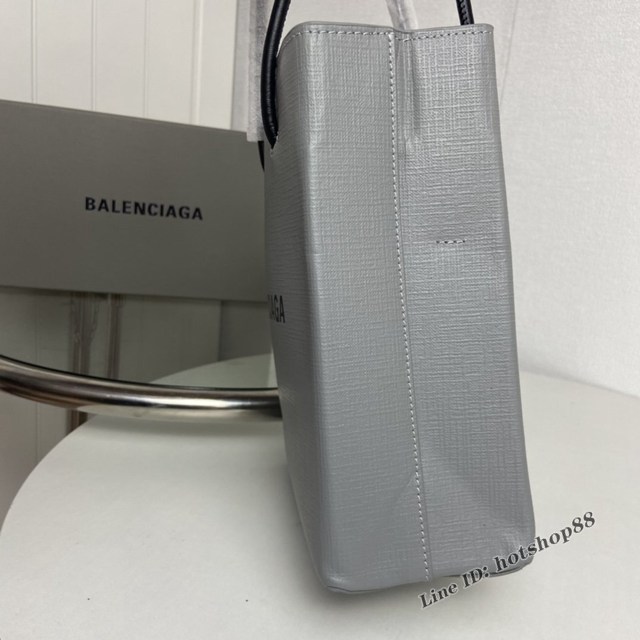 Balenciaga專櫃爆款牙籤紋小牛皮手提購物袋 巴黎世家小號方形購物包 fyj1096